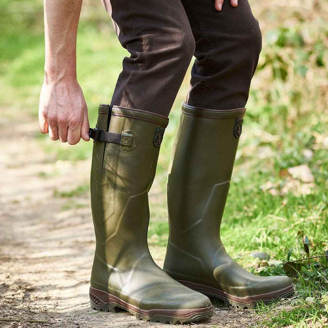 Green Aigle Parcours 2 ISO rubber boots perfect for country clothing adventures