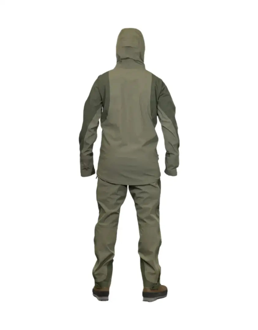 Olive green waterproof hunting suit from Bushbuck Alpine Jacket for wet weather country clothing