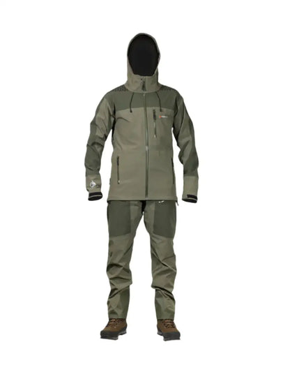 Olive green Bushbuck Alpine Waterproof Jacket and Pants for wet weather country clothing