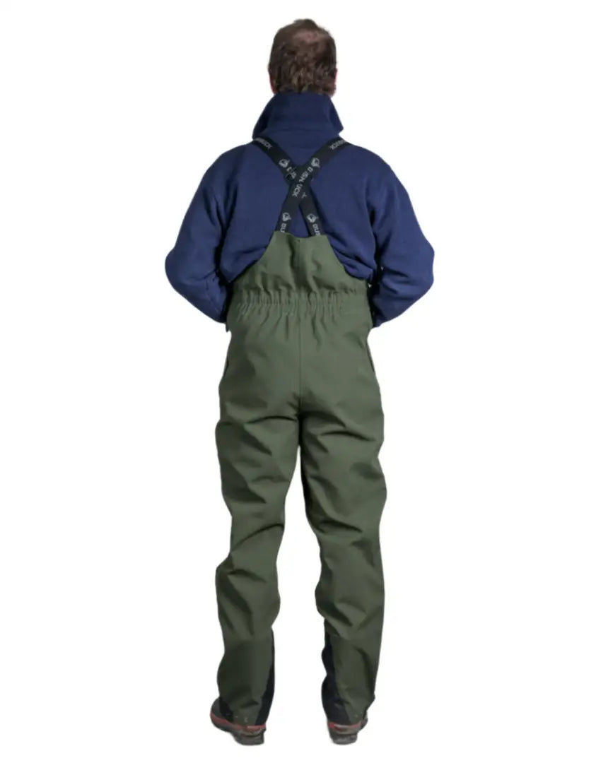 Green waterproof bib overalls from Bushbuck Defender for ultimate defender bib protection