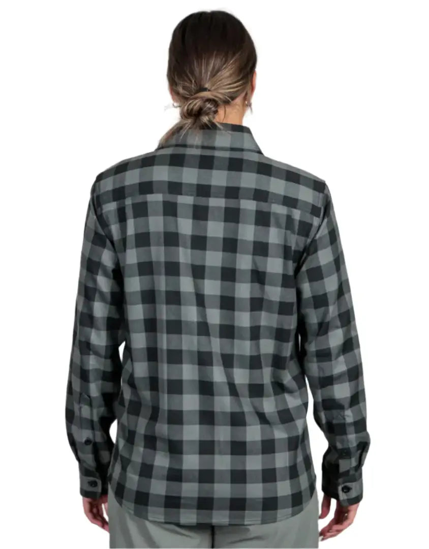 Gray and black plaid Bushbuck Flannel Shirt, cozy flannel shirt for casual style