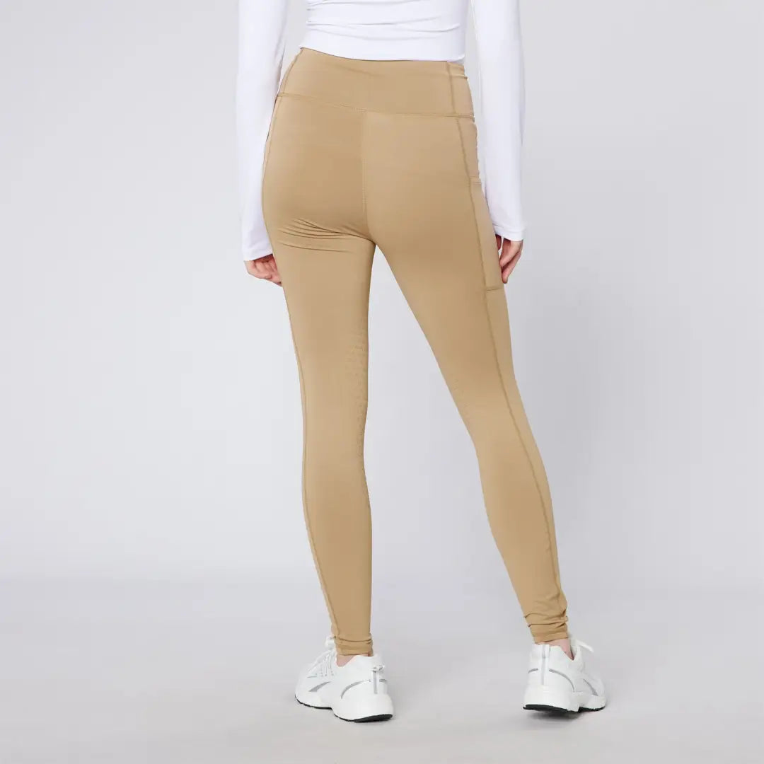 Tan leggings with pockets from Cameo Core Collection Tights for comfy everyday wear