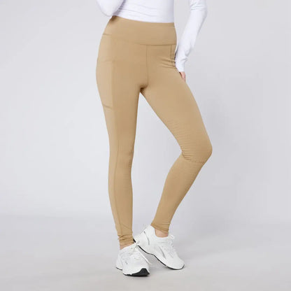 Tan leggings with pockets from Cameo Core Collection Tights, perfect for everyday wear