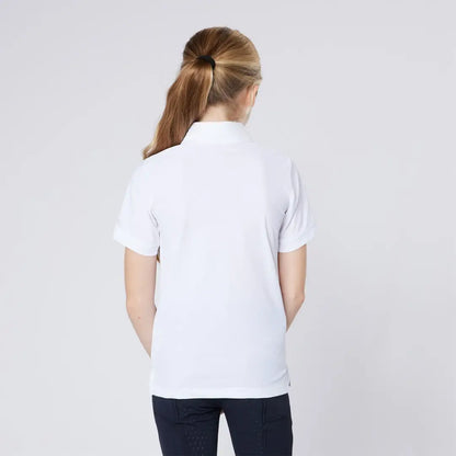 White polo shirt from Cameo Junior Classic Show Shirt, perfect for country clothing outdoors