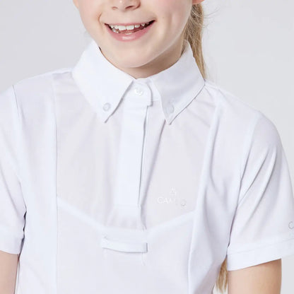 White short-sleeved button-down shirt from Cameo Junior Classic Show Shirt, perfect for country clothing and outdoor style