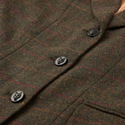 Cameo Tweed Jacket with foxhead buttons, perfect for country clothing and hunting style