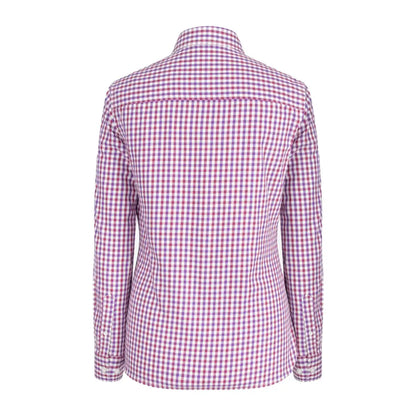 Long-sleeved Fife Becky II Ladies Cotton Shirt in red and white gingham check pattern