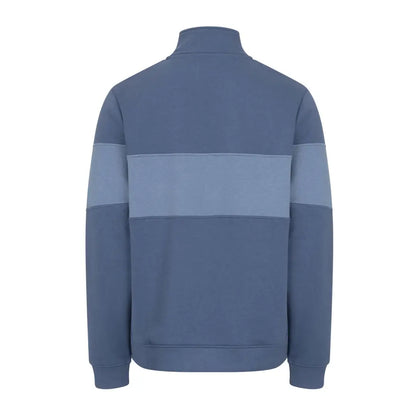 Blue color-blocked zip sweatshirt with high collar from Hoggs Of Fife for gents