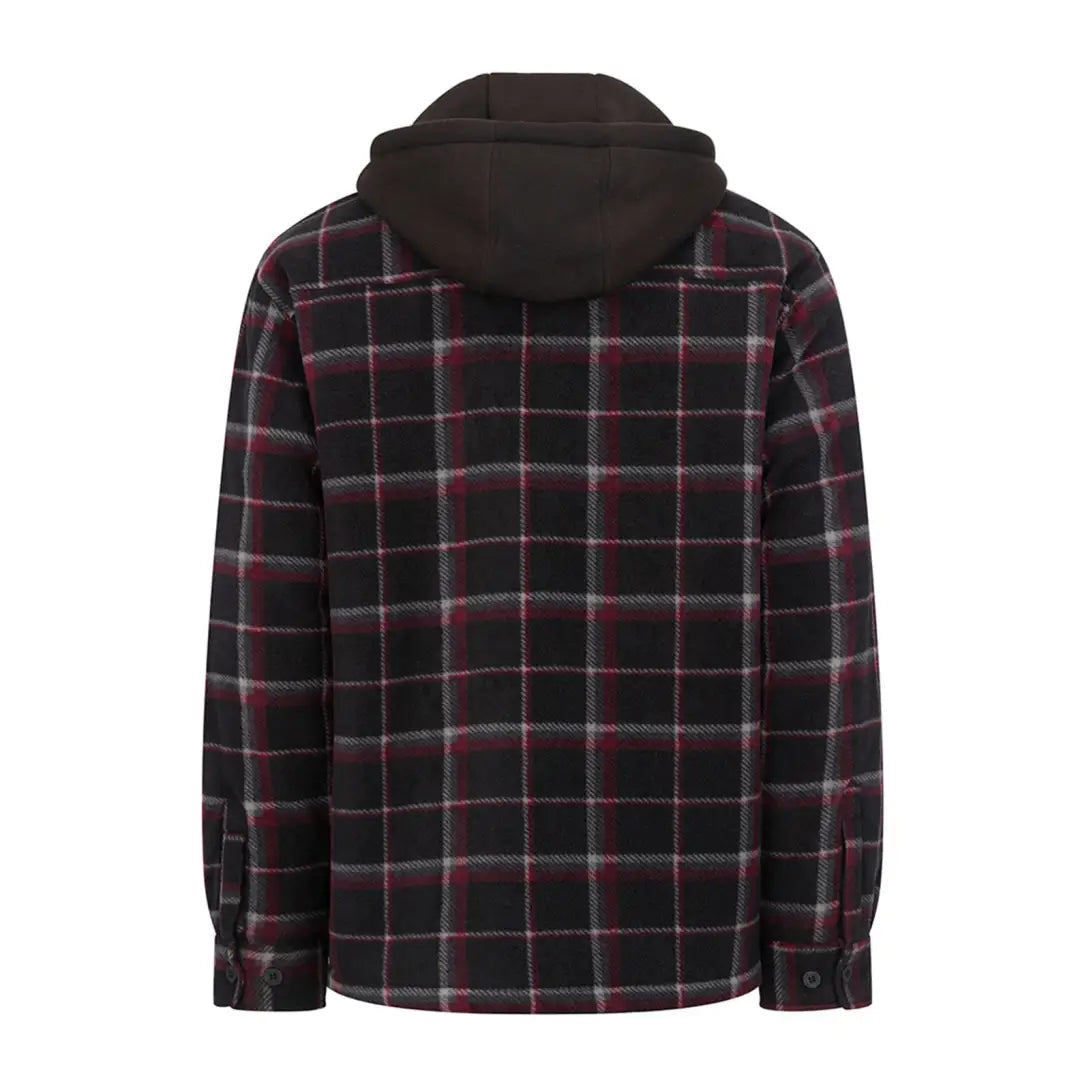 Plaid flannel jacket with black hood from Hoggs Of Fife Granite Hooded Work Fleece