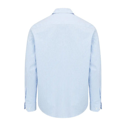 Light blue long-sleeved Hoggs of Fife Ingliston Stretch Stripe Shirt for stylish comfort