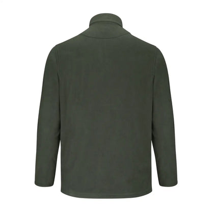 Dark green Hoggs of Fife Islander micro-fleece shirt with high collar for country clothing