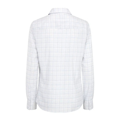 White button-up shirt with grid pattern from Hoggs of Fife Ladies Callie Twill collection