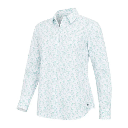 Long-sleeved floral thistle print shirt from Hoggs of Fife, perfect for any casual look