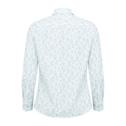 Light blue thistle print shirt for ladies from Hoggs of Fife, stylish and comfy