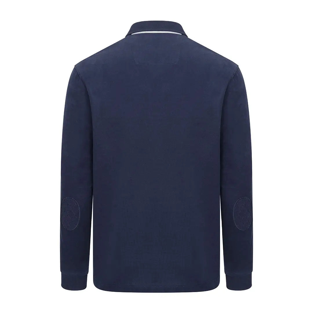 Navy long-sleeved rugby shirt from Hoggs of Fife Moffat, perfect for country clothing