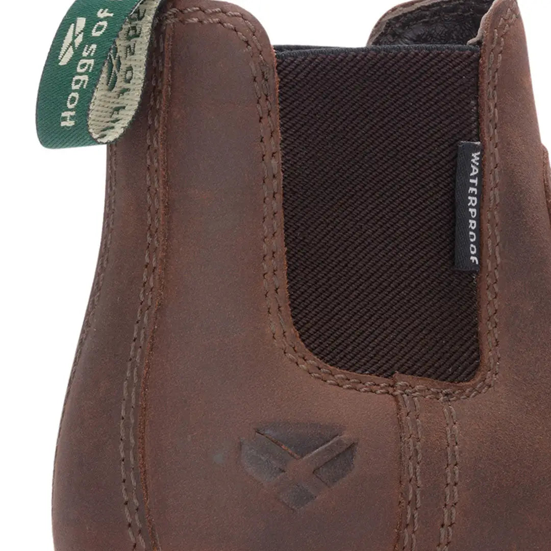 Brown waterproof leather boot for kids, perfect for country clothing and outdoor adventures