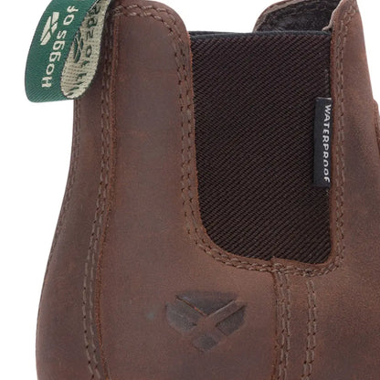 Brown waterproof leather boot for kids, perfect for country clothing and outdoor adventures