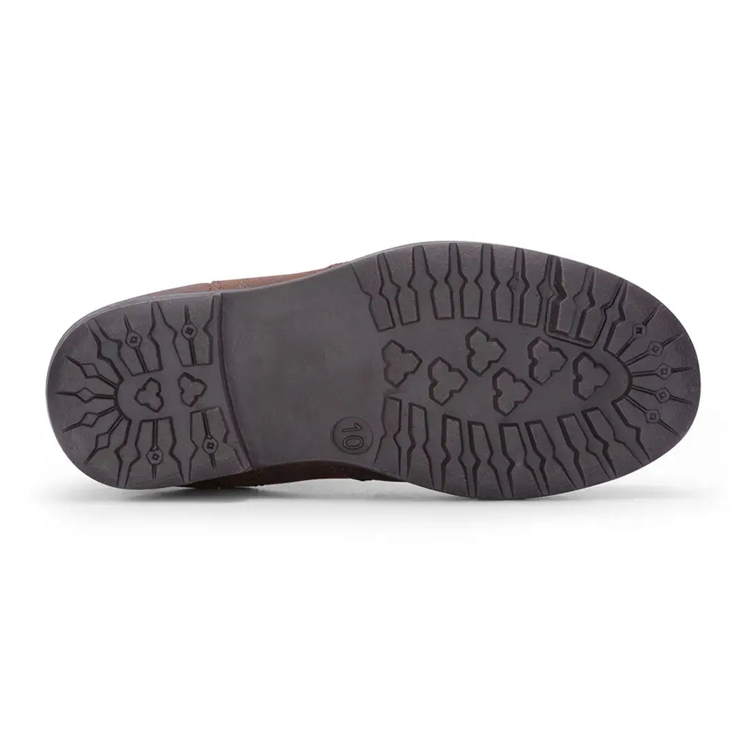 Brown shoe sole with tread for Hoggs of Fife Shire Junior Waterproof Dealer Boots outdoors
