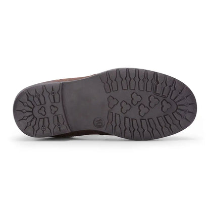 Brown shoe sole with tread for Hoggs of Fife Shire Junior Waterproof Dealer Boots outdoors