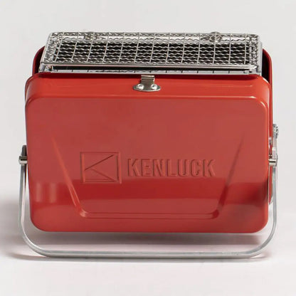 Red Kenluck Mini Grill perfect for BBQs and on-the-go grilling adventures