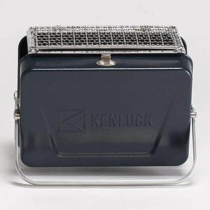 Portable charcoal grill showcasing the Kenluck Mini Grill, perfect for on-the-go BBQs