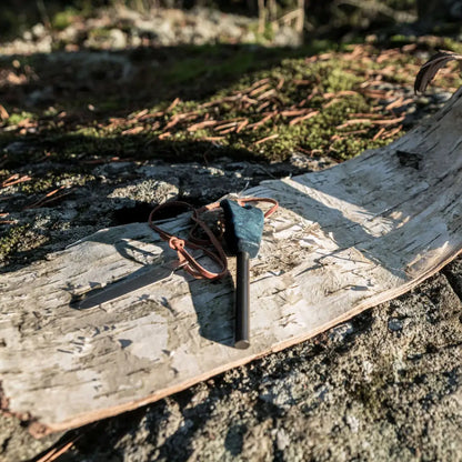 Kupilka Firesteel fire starter with leather lanyard, perfect for outdoor adventures and country clothing