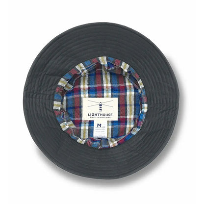 Stylish Lighthouse Storm Waterproof Ladies Hat with plaid lining and brand label