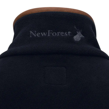 Dark fleece jacket with brown trim in the Knightwood Quarter Zip style