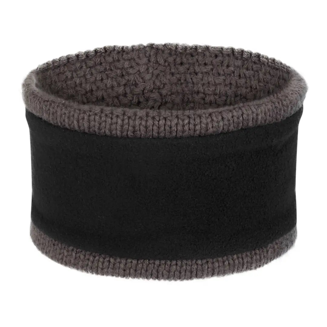 Stylish black and gray ladies knitted headband for cozy winter fashion