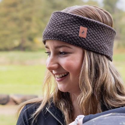 Stylish New Forest Ladies Knitted Headband in cozy brown for winter warmth