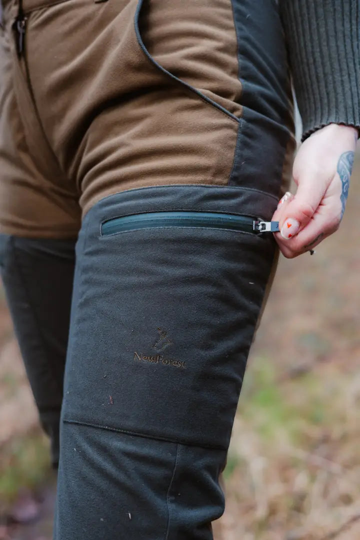 Two-tone outdoor pants with zippered pocket from New Forest Ladies Nightjar Trousers