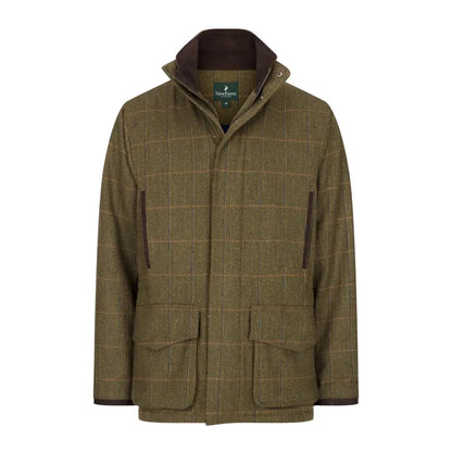 Olive green checkered tweed jacket, New Forest Maverick Waterproof with pockets