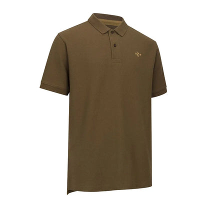 Olive-green short-sleeved forest pique polo shirt from the New Forest collection