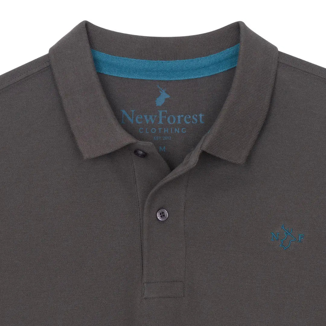 Gray Forest Pique Polo Shirt with blue accents perfect for casual style