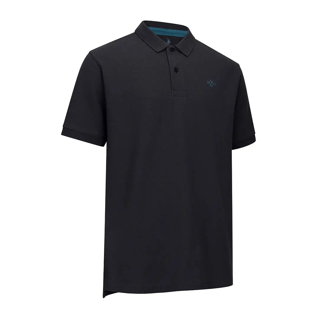 Black short-sleeved New Forest Pique Polo Shirt for a stylish casual look