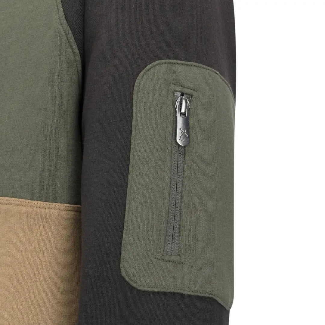 Color-blocked New Forest Raptor Hoodie with stylish zippered sleeve pocket