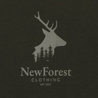 Clothing brand logo on New Forest Stag Logo T-Shirt for country clothing lovers