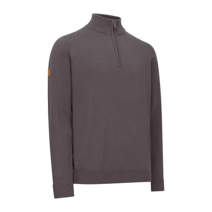 Gray quarter-zip sweater from the New Forest Zip Neck Jumper collection