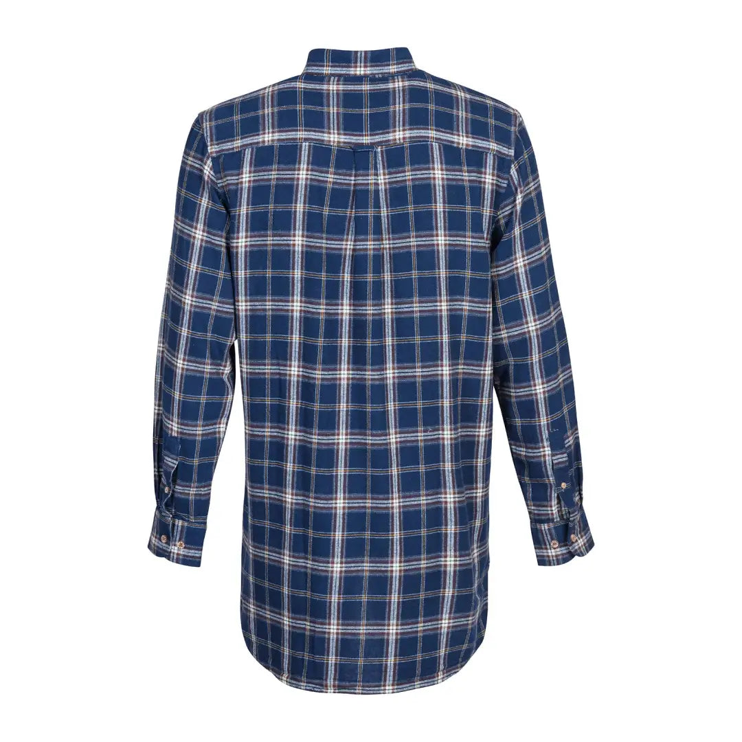 Blue and white plaid Percussion Ardennes Long Shirt for a stylish casual look