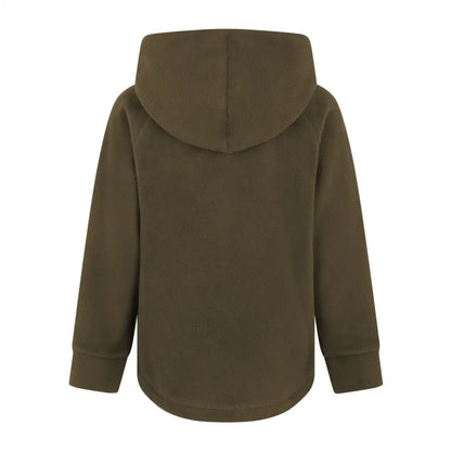 Olive green hoodie from the back, perfect for Northern Pines country clothing or hunting