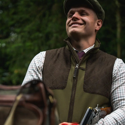 Smiling man in country clothing wearing Seeland Wenlock Mens Waistcoat for hunting outdoors
