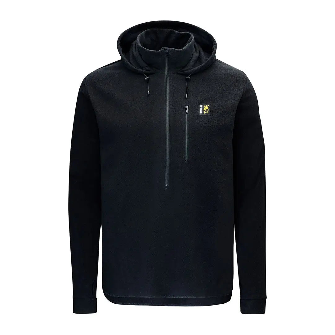 Black hooded pullover sweatshirt on Swazi Brocco Shirt, perfect for casual wear