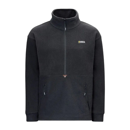 Black Swazi Doughroaster Fleece pullover with pockets for cozy outdoor vibes