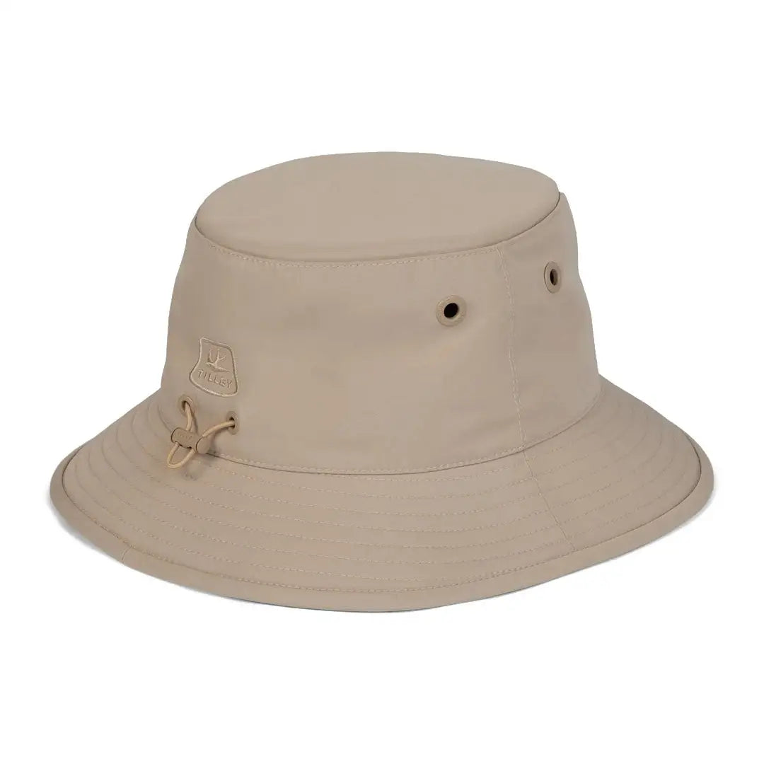 Beige Tilley Logo Technical T1 Bucket hat for stylish sun protection