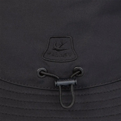 Black bucket hat with drawstring from Tilley Logo Technical T1 Bucket collection