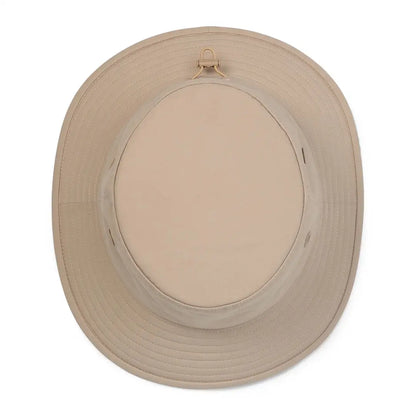 Beige sun hat from Tilley Logo Technical T1 Bucket for stylish outdoor adventures